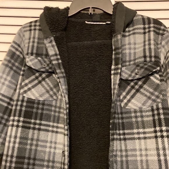 Ocean Current Light Plaid Fleece Jacket with Hood Size M - Picture 3 of 9